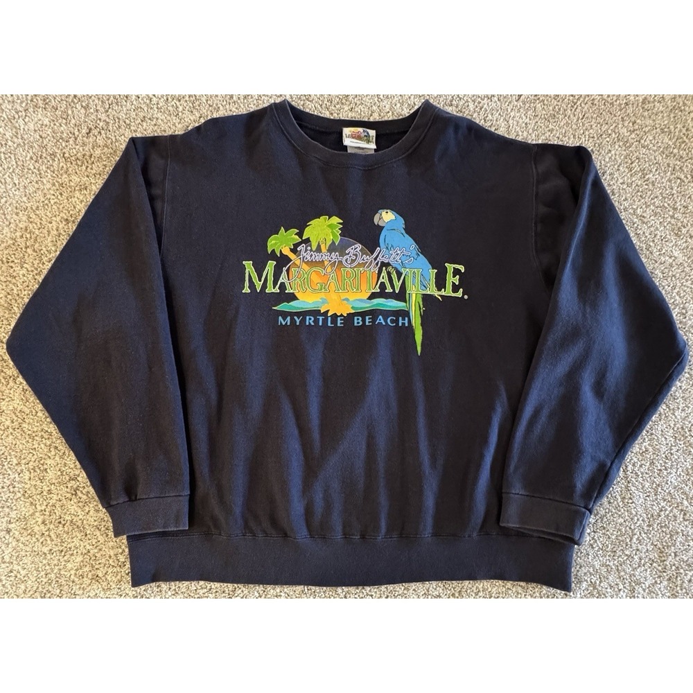 Vintage Jimmy Buffet Margaritaville Sweatshirt Size XL Embroidered Crewneck